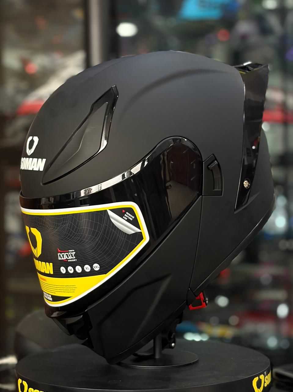 CASCO ABATIBLE SOMAN F2 BLACK MATT TALLA L