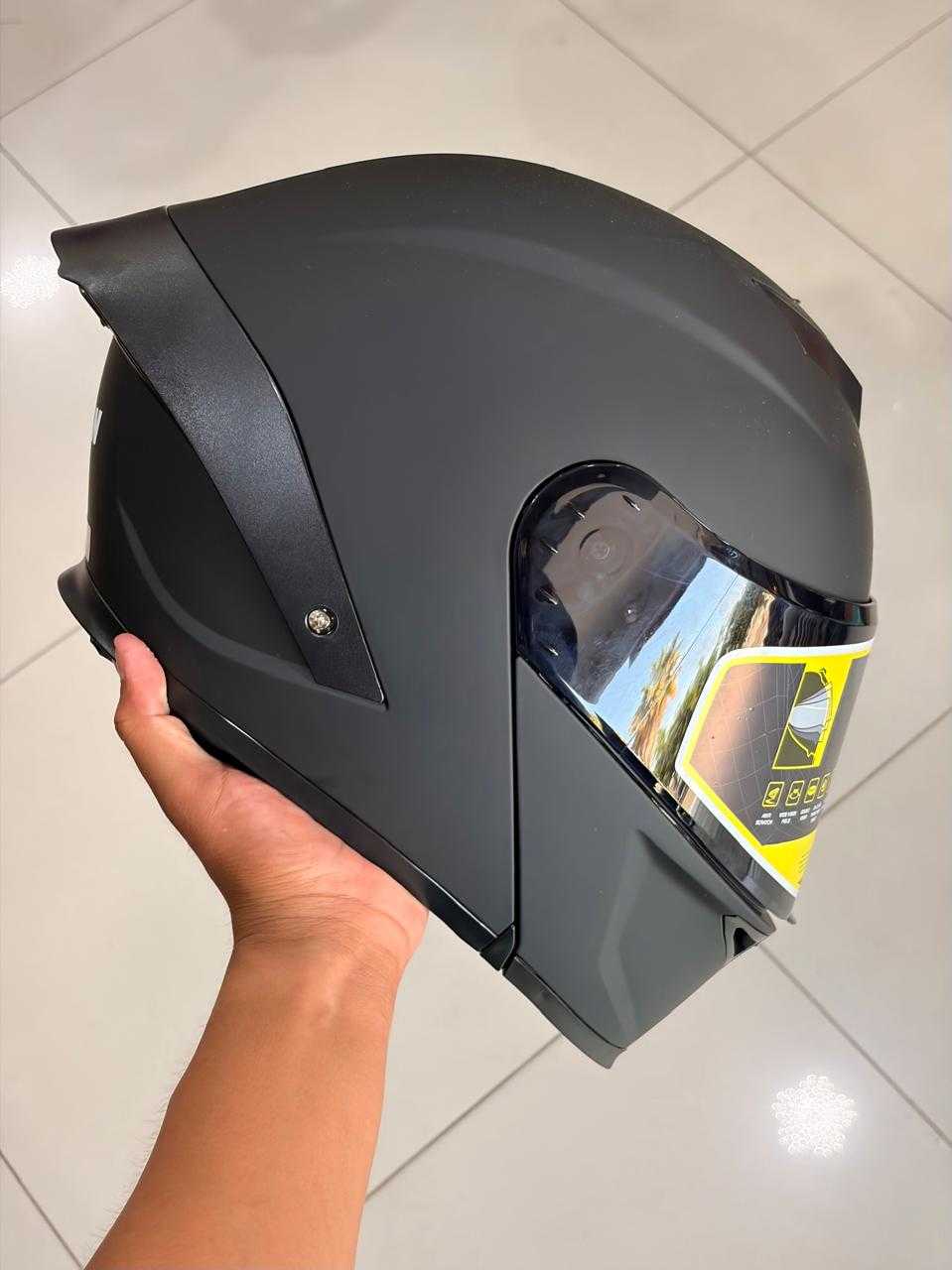 CASCO ABATIBLE SOMAN BLACK MATT LED TALLA M