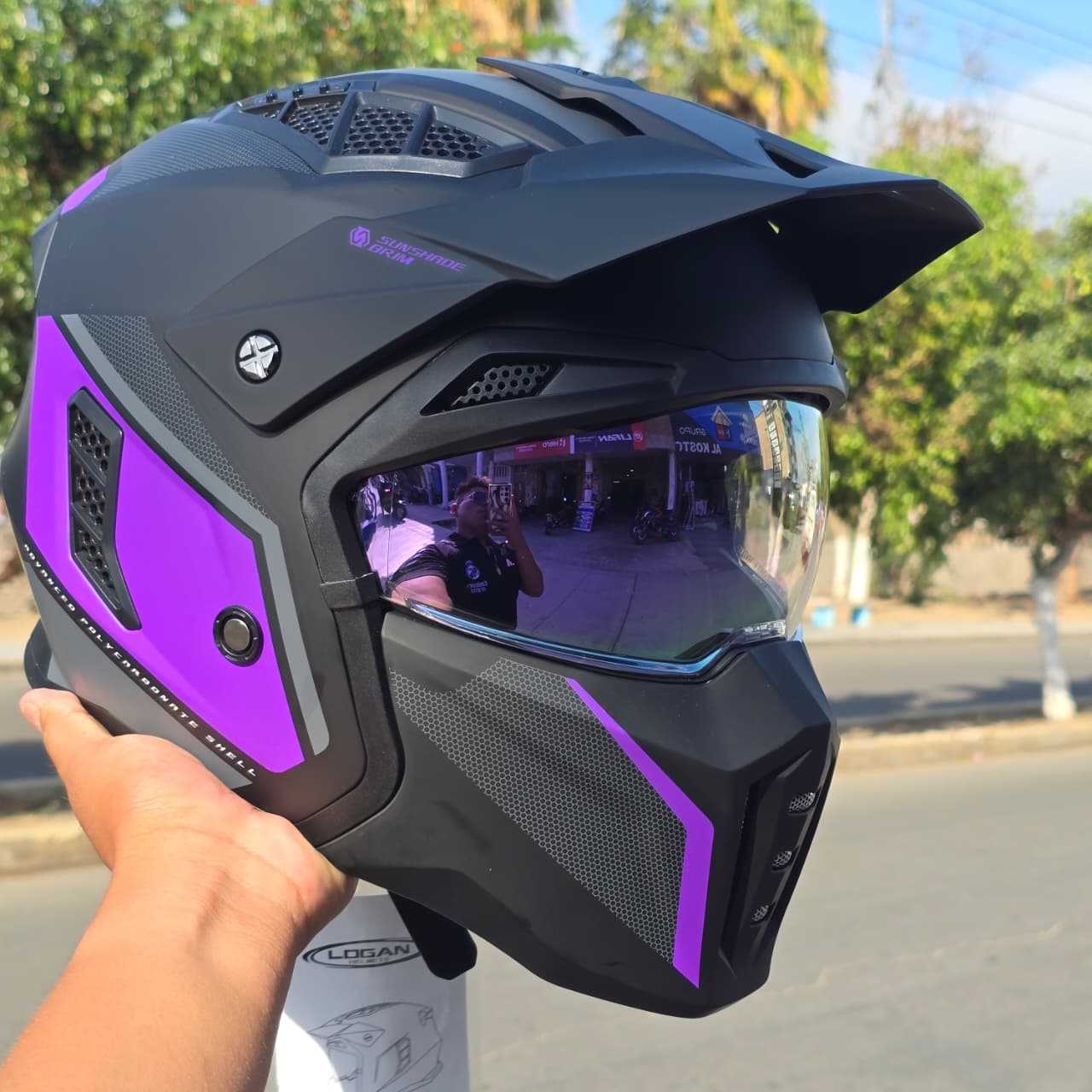 CASCO LOGAN STREETFIGHTER PURPLE TALLA XL