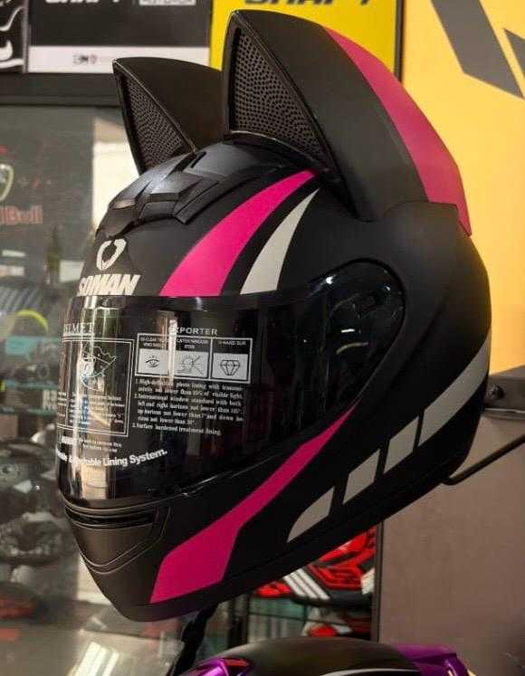 CASCO SOMAN GATO PINK VISOR POLARIZADO TALLA L