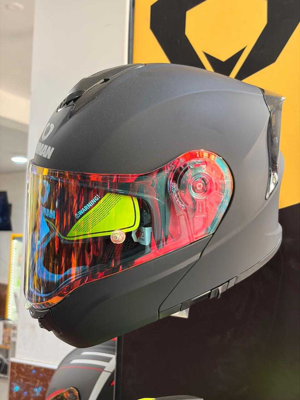 CASCO ABATIBLE SOMAN RAPTOR VISOR IRIDIUM RED TALLA M