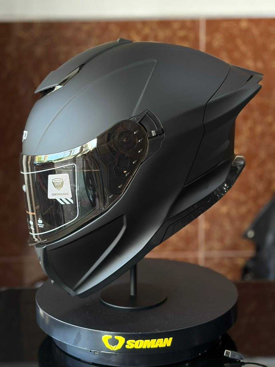 CASCO INTEGRAL XECURO BLAC MATT VISOR POLARIZADO TALLA L