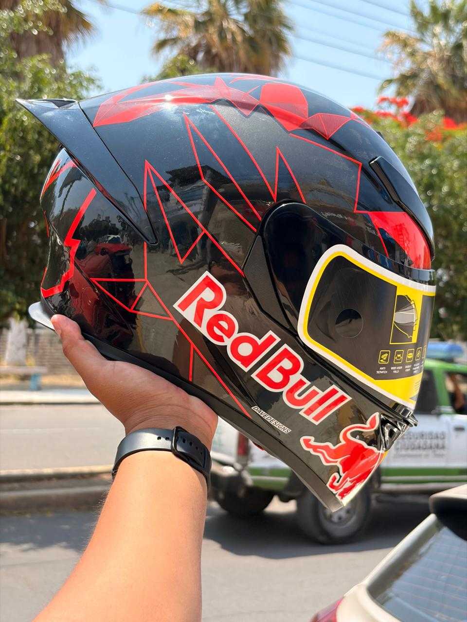 CASCO INTEGRAL BIHR RED BULL ROJO VISOR POLARIZADO TALLA L