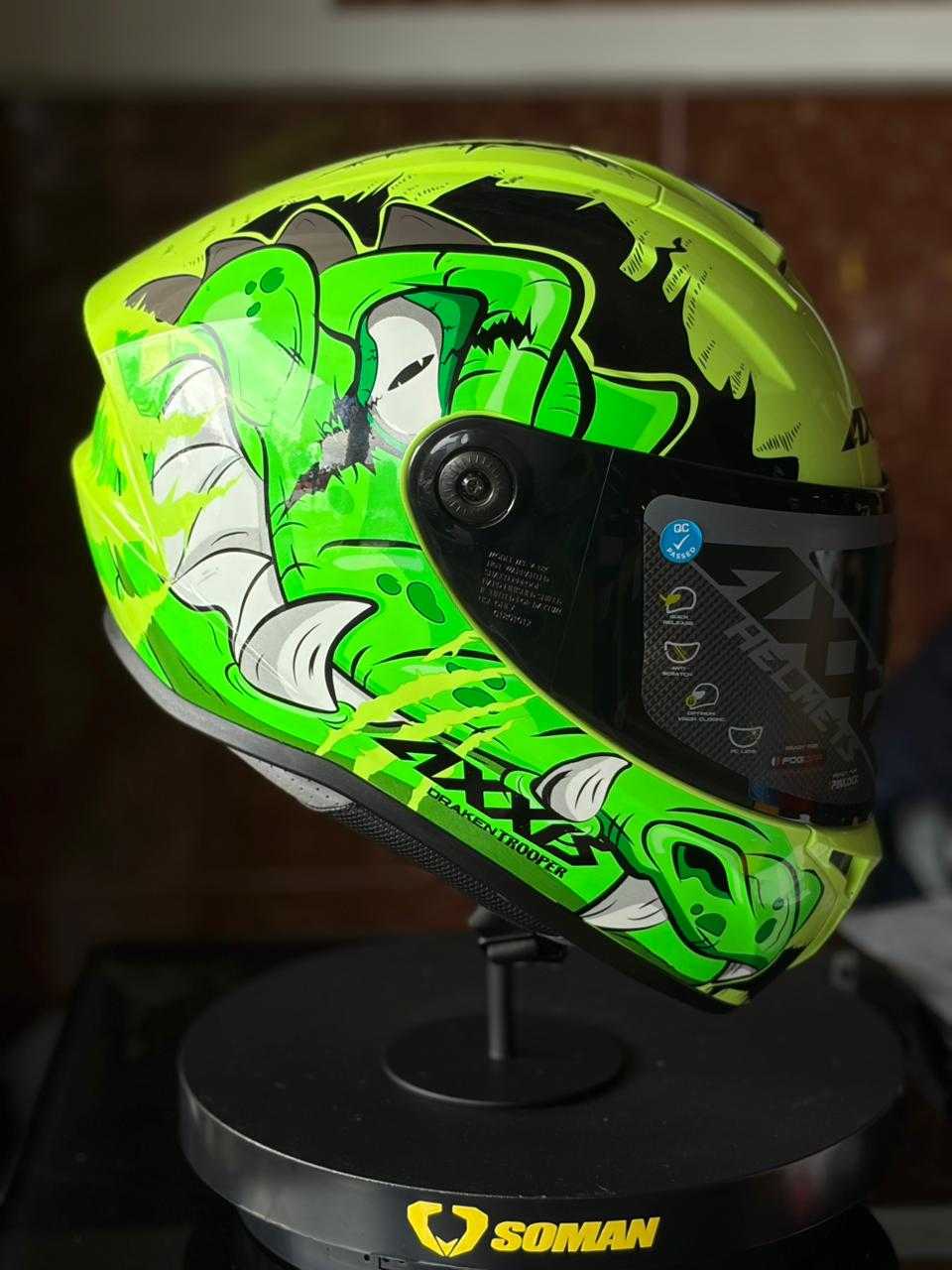 CASCO INTEGRAL AXXIS DRAKEN TOOPER COCODRILO VERDE TALLA XL