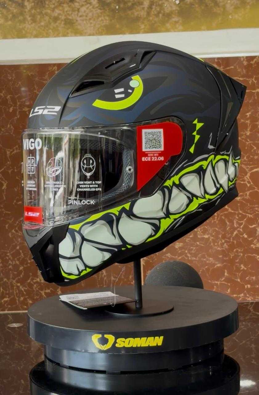 CASCO LS2 FF810 VIGO SARBUL MATT BLACK YELLOW BLUE GLOW TALLA XL