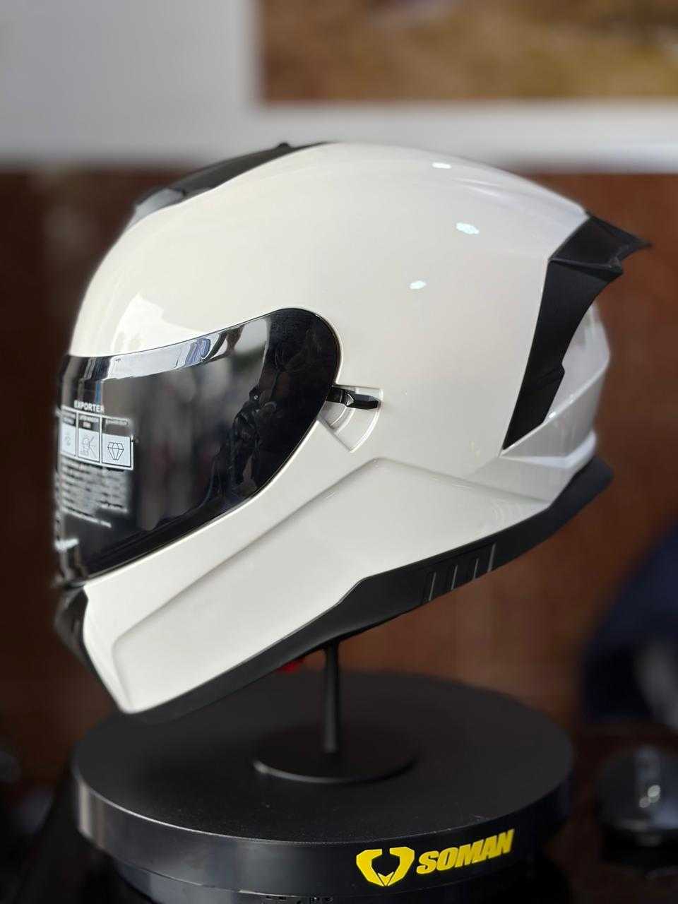 CASCO INTEGRAL BIKE GLOSS WHITE POLARIZADO TALLA XL