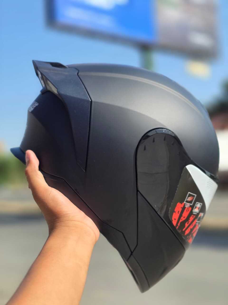 CASCO ABATIBLE XTREME ST900 BLACK MATT VISOR POLARIZADO TALLA S