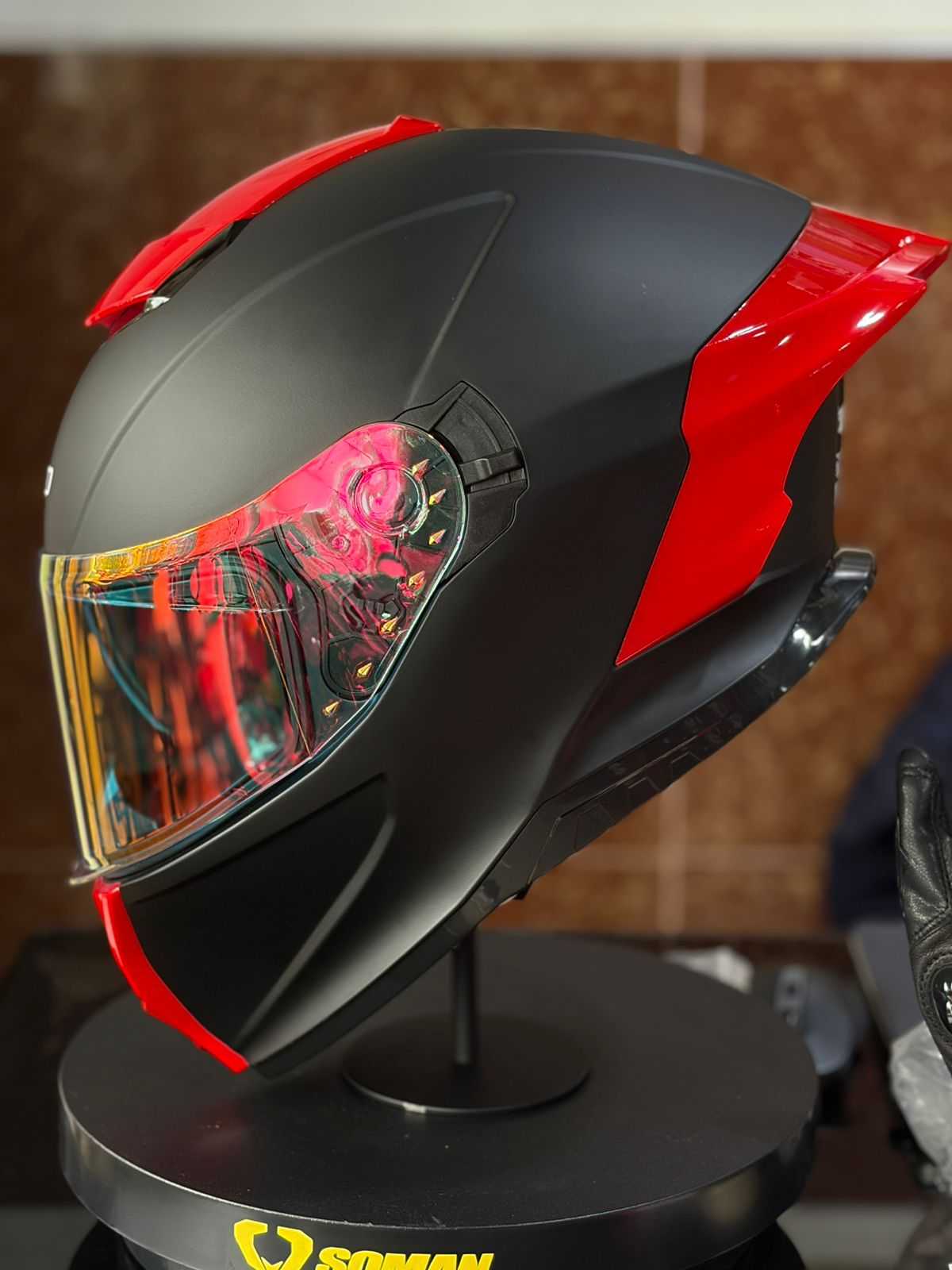 CASCO INTEGRAL XECURO IRIDIUM RED TALLA M