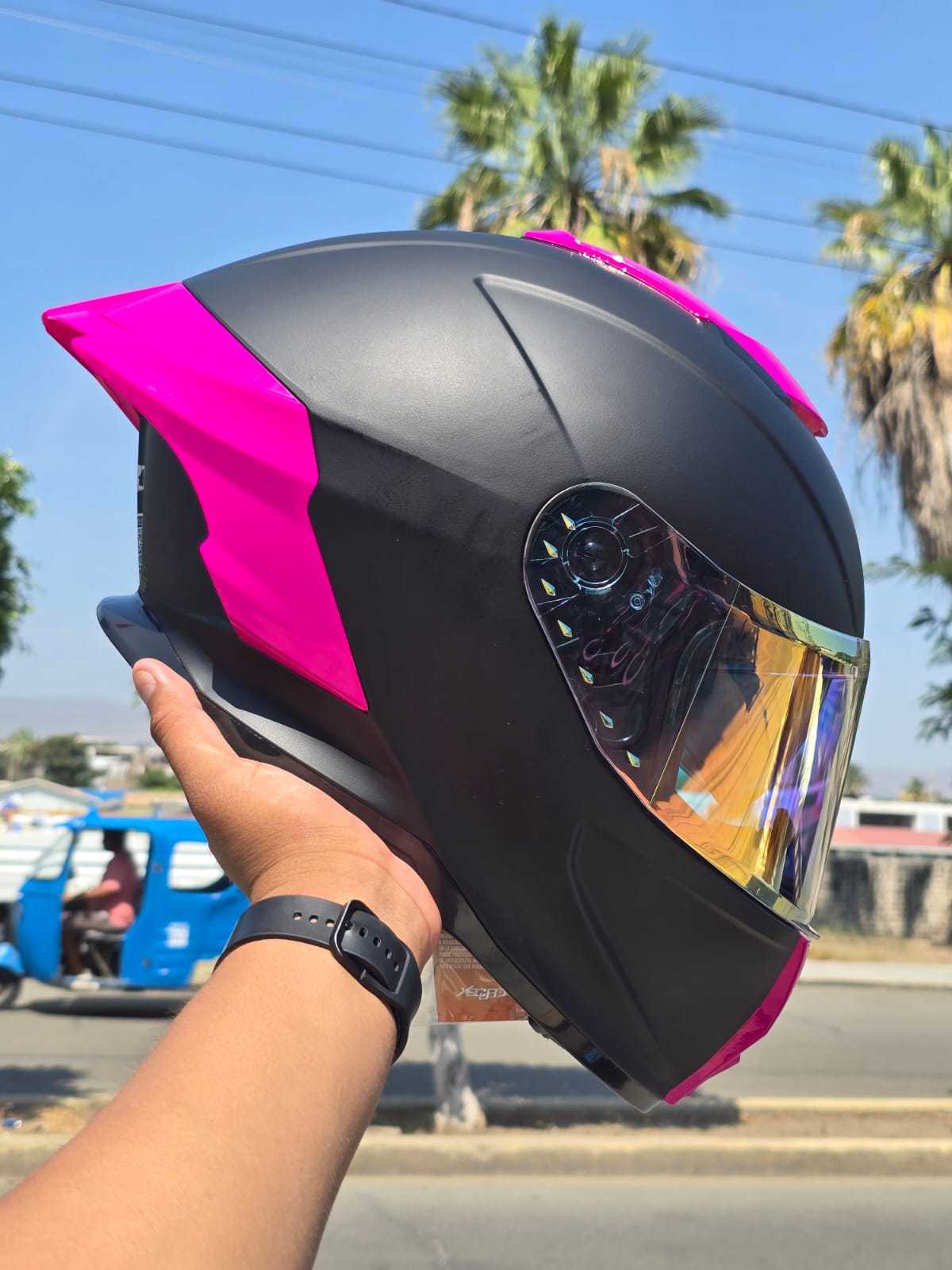 CASCO INTEGRAL XECURO BLACK PINK TALLA M