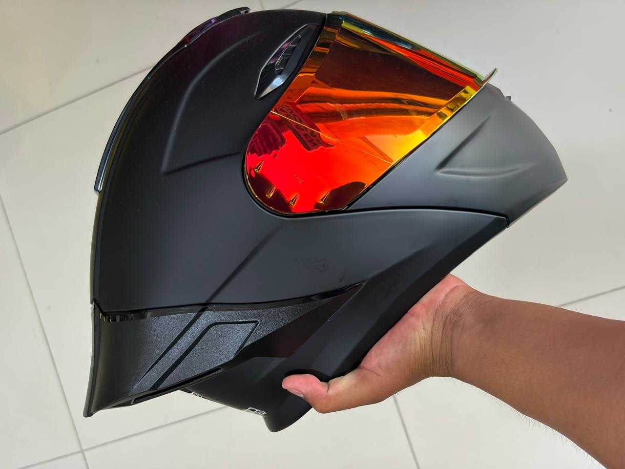 CASCO ABATIBLE LOGAN LED W7 IRIDIUM RED TALLA L