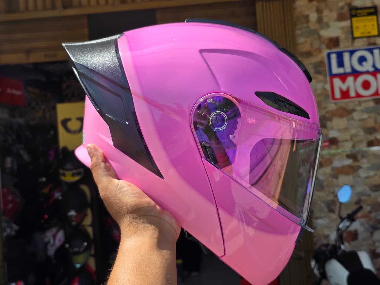 CASCO ABATIBLE LOGAN LED W7 IRIDIUM PINK TALLA S