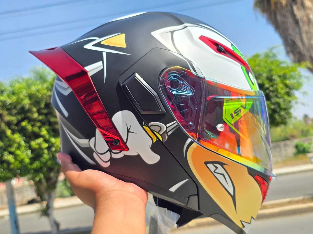CASCO ABATIBLE SOMAN SONIC IRIDIUM RED TALLA L